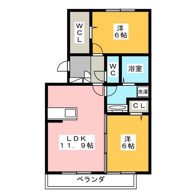 レジェンドA(2LDK/1階)の間取り写真