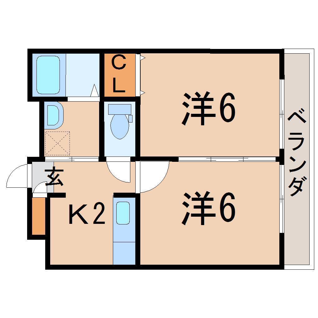 ピロティ(2K/2階)の間取り写真