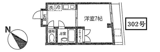 メゾンYM(1K/3階)の間取り写真