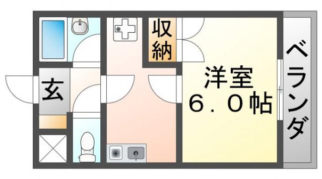 常陽ガーデンハイツ(1K/3階)の間取り写真