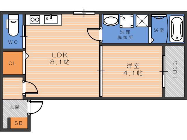 F ASECIA 日の華(1LDK/3階)の間取り写真