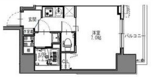 S-RESIDENCE難波大国町DEUX(1K/12階)の間取り写真