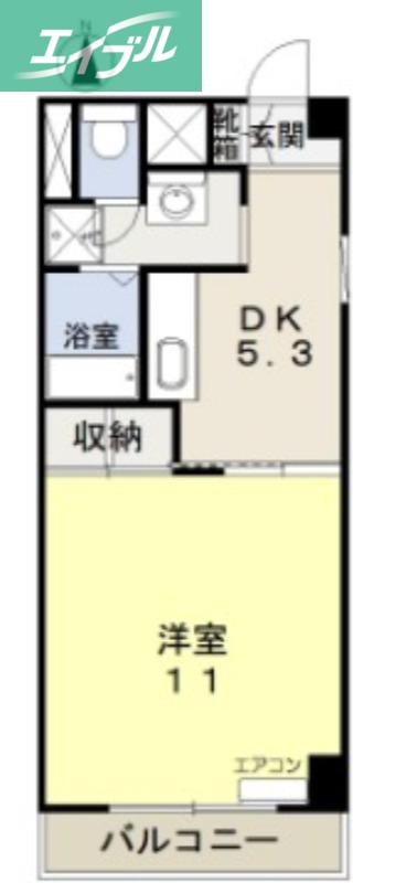 平井マンション奥田(1DK/5階)の間取り写真