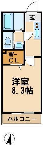フェリィシティ(1K/1階)の間取り写真