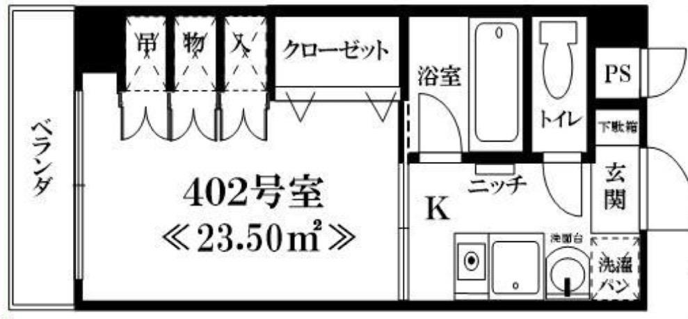 パレ緑地公園(1K/3階)の間取り写真