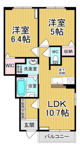 N-1 C(2LDK/1階)の間取り写真