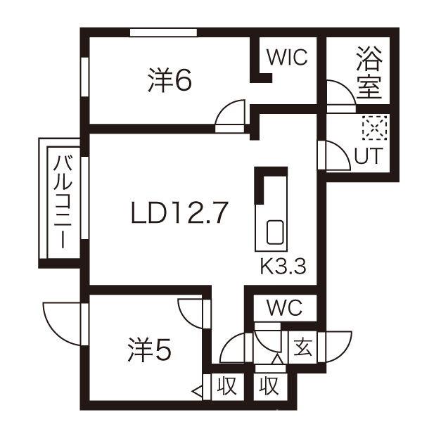 BARNEYS FORTUNATO(2LDK/4階)の間取り写真
