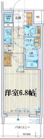 サムティ江戸堀アサント(1K/6階)の間取り写真
