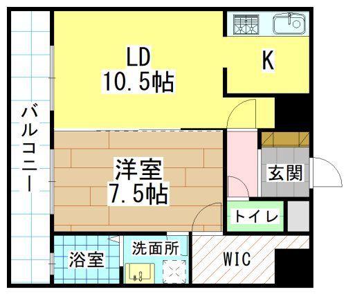 MOJI MID AIR(1LDK/4階)の間取り写真
