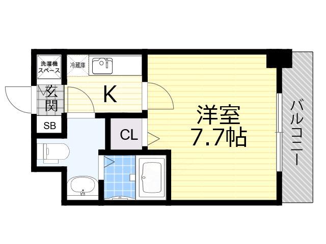SERENITE日本橋SUD(1K/13階)の間取り写真