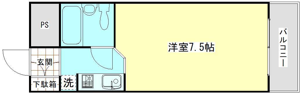 トーヨーマリンハイム(ワンルーム/6階)の間取り写真
