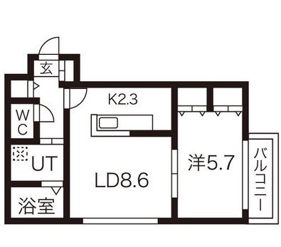 セルバテール琴似(1LDK/4階)の間取り写真