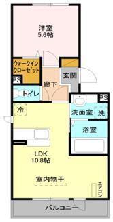 ナインベルク(1LDK/2階)の間取り写真