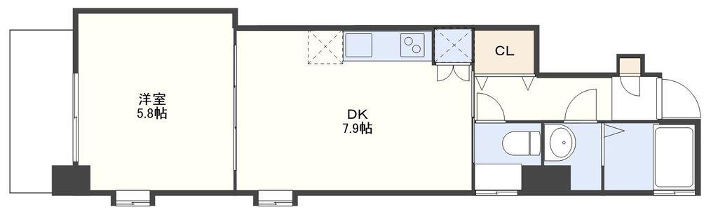AVVIATO(1DK/9階)の間取り写真