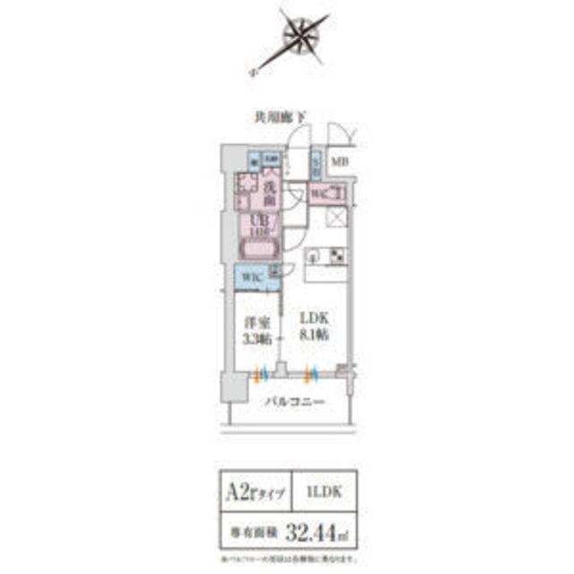 スプランディッド堺東DUE(1LDK/15階)の間取り写真