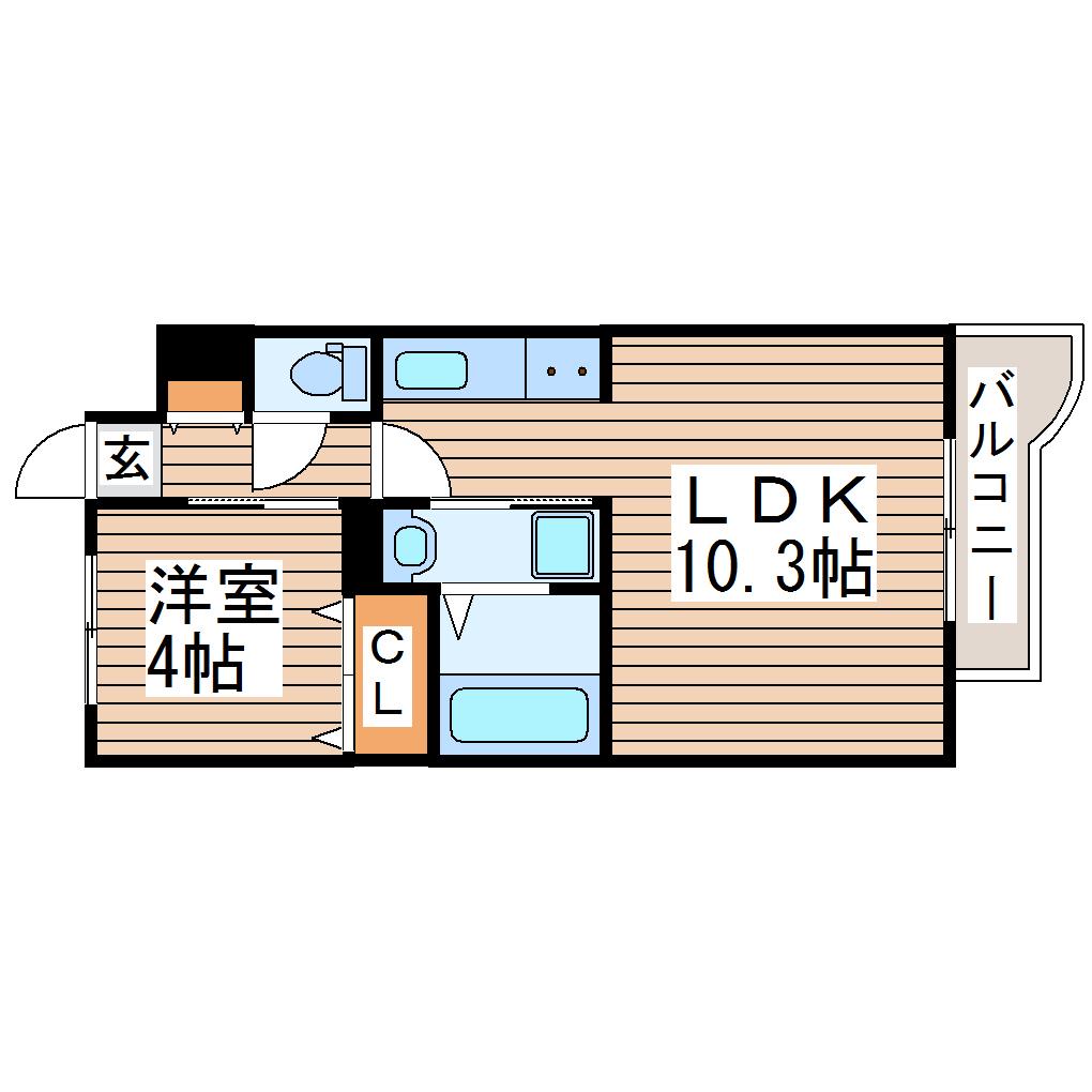 THE IOT HARANOMACHI α(1LDK/1階)の間取り写真