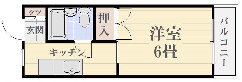 真辺ビル(1K/2階)の間取り写真