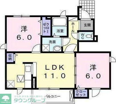 サピーアルドーレ(2LDK/1階)の間取り写真