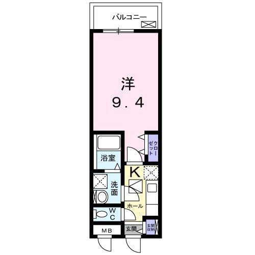アルページュ伊賀(1K/1階)の間取り写真
