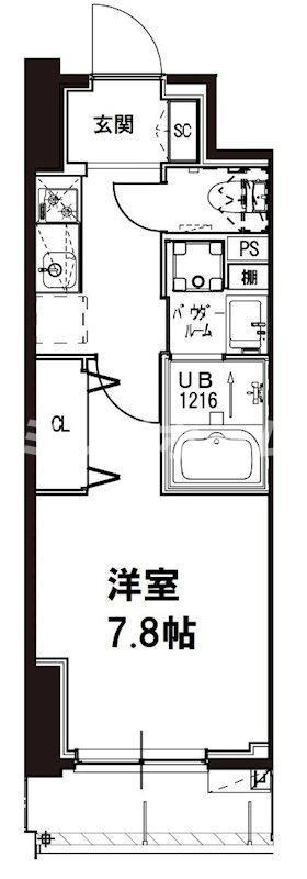 メゾンドアーク南大井(1K/3階)の間取り写真