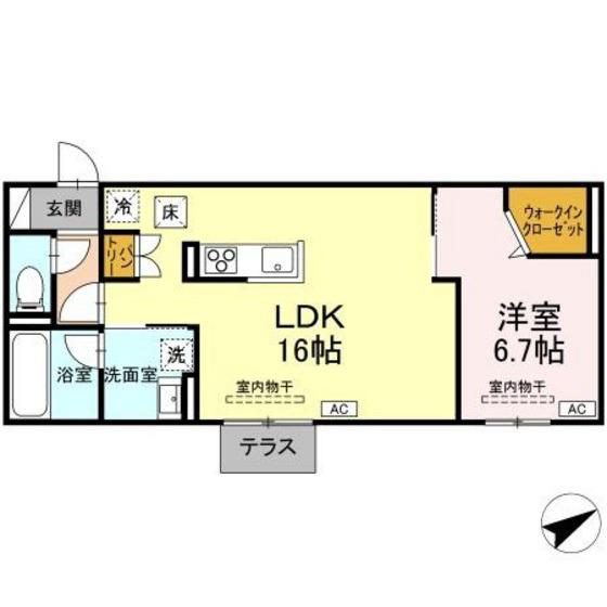 TORISIA大慈寺町 A(1LDK/1階)の間取り写真