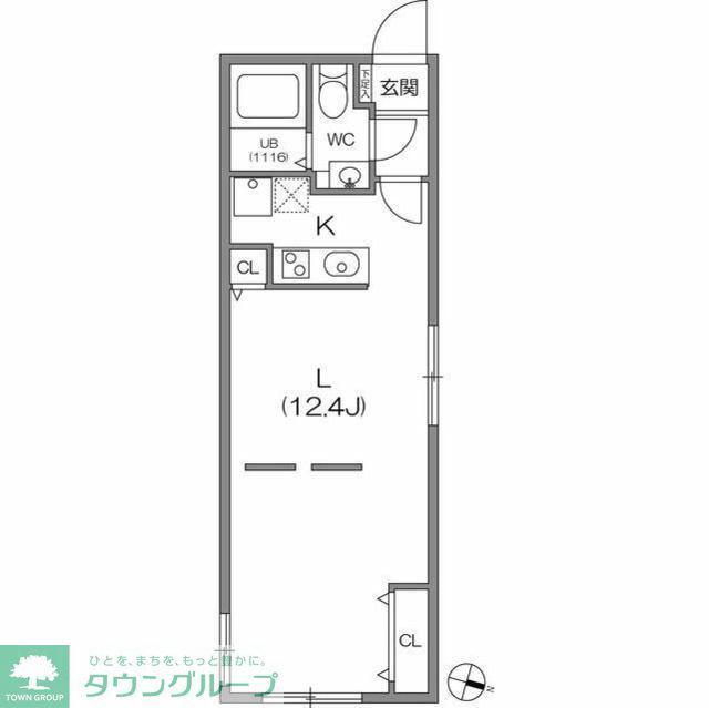 ZESTY駒沢大学II(1DK/1階)の間取り写真