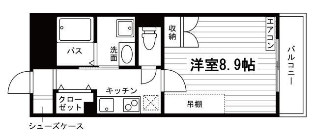 グランデージ松島(1K/4階)の間取り写真