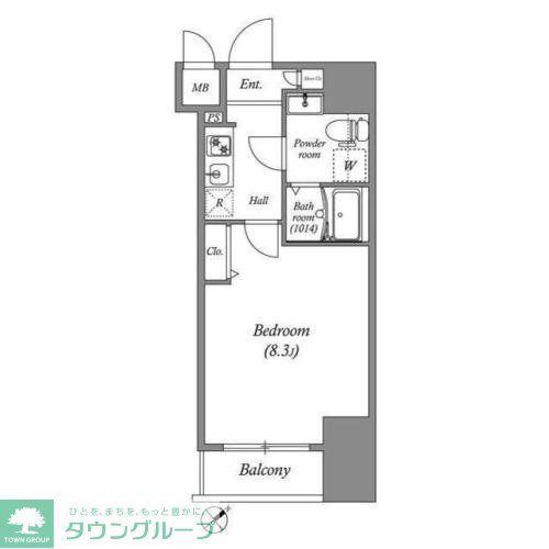 GENOVIA東向島IISKYGARDEN(1K/5階)の間取り写真