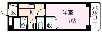 ウイング神水(1K/3階)の間取り写真