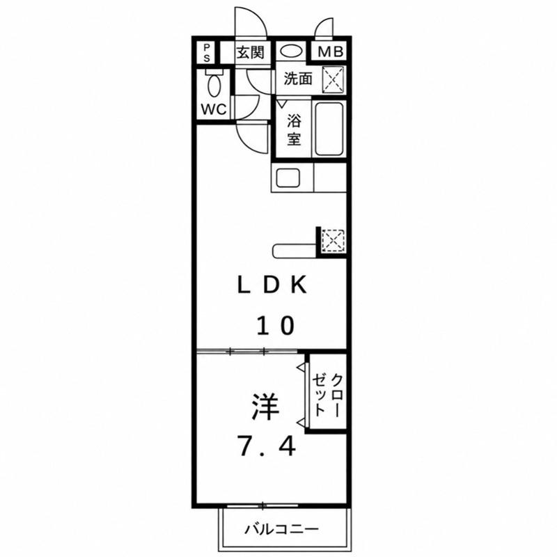 サニーコンフォート北山(1LDK/1階)の間取り写真