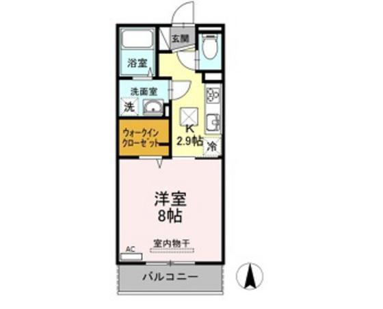 PULITO(1K/1階)の間取り写真