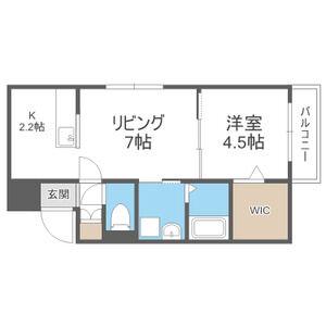 メゾンMT手稲本町(1LDK/2階)の間取り写真