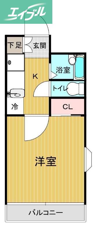 アメニティ西古松(1K/4階)の間取り写真