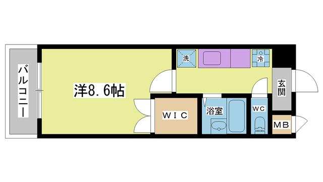 アートプラザ神戸西(1K/2階)の間取り写真