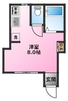 リバーサイド日吉(ワンルーム/1階)の間取り写真