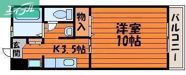 アンソレイエ(1K/2階)の間取り写真