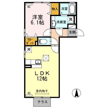 PRIMAVERA IZUMI(1LDK/1階)の間取り写真