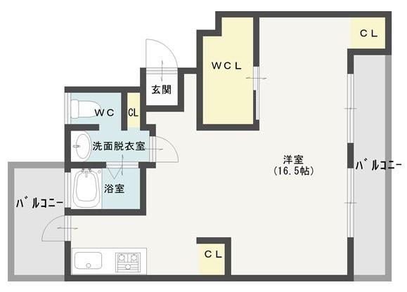 国分旭ヶ丘2棟(1K/3階)の間取り写真
