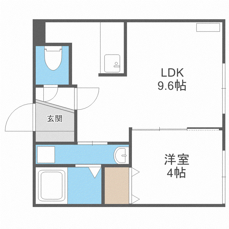 ぴあ南17条(1LDK/2階)の間取り写真