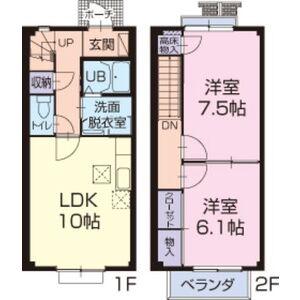 グランメールTOTANI(2LDK/1階)の間取り写真