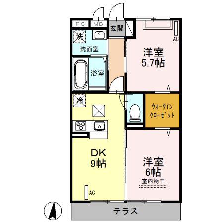 アネックス曙町(2DK/1階)の間取り写真