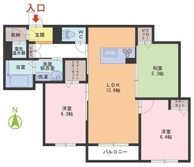 ラ グリナージュ(3LDK/2階)の間取り写真