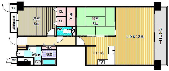 エバーランドシティ新泉北8番館(2LDK/10階)の間取り写真