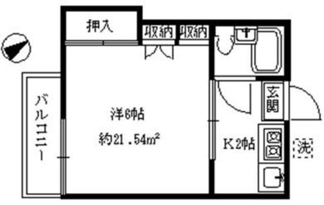 アビテ富士見台(1K/1階)の間取り写真