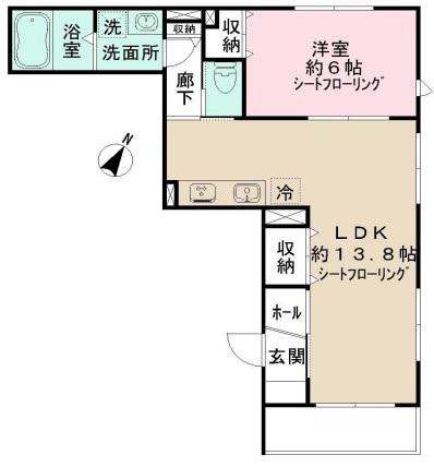 NIDO LARGO(1LDK/1階)の間取り写真