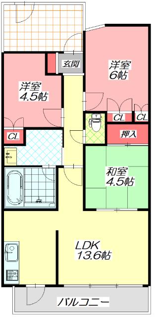  エスコート・ランズ門真元町(3LDK/4階)の間取り写真