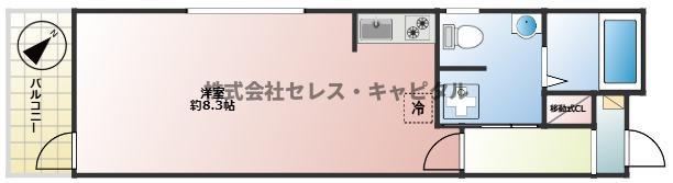 ジオ北栄(1K/3階)の間取り写真