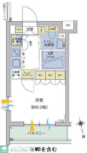 アジールコート品川中延(1K/4階)の間取り写真
