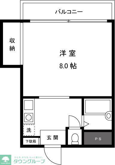 パスコ行徳(1K/2階)の間取り写真