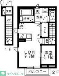 国分寺市富士本1丁目(1LDK/2階)の間取り写真